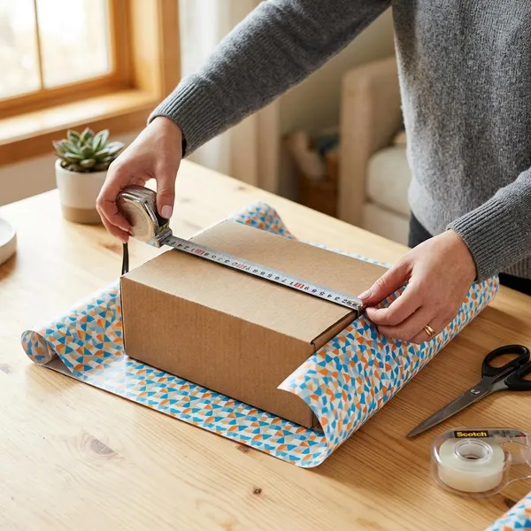 Inpakpapier meten voor een doos