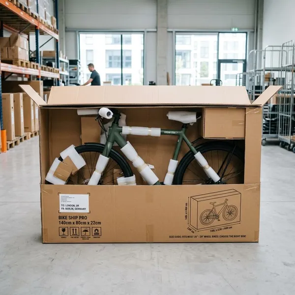 Fiets in de doos verpakken