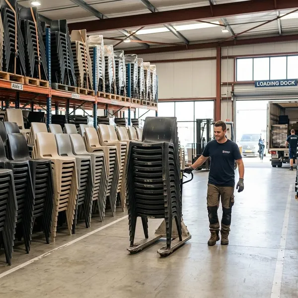 Gebruikte stapelstoelen controleren