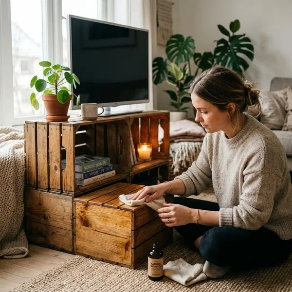 Zelf een tv-meubel van kistjes maken